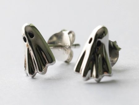 925 Sterling Silver Ghost Post Earrings ( 1 pair)