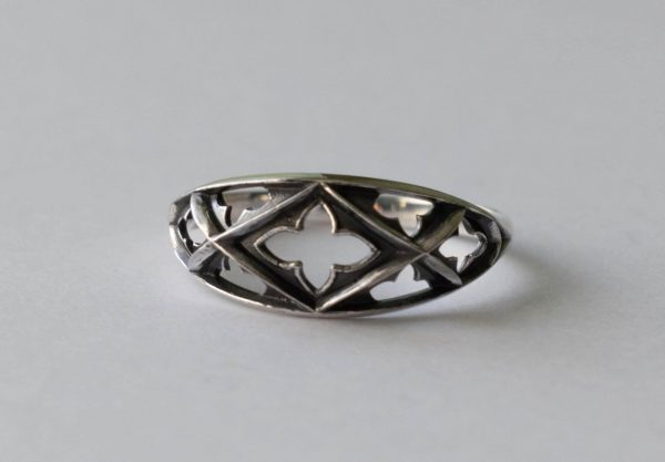 925 Sterling Silver Gothic Marquis Ring