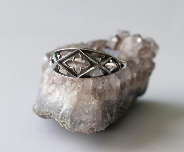 925 Sterling Silver Gothic Marquis Ring - Image 4