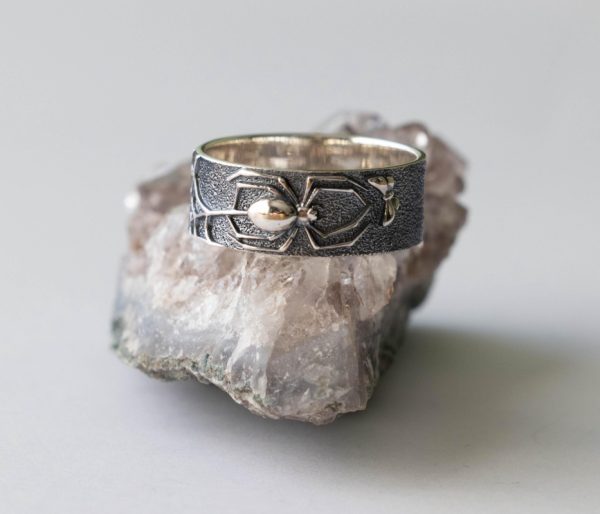 925 Sterling Silver Web and Spider Ring - Image 4