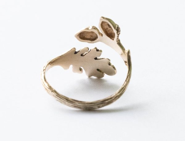 Bronze Oak and Acorn Adjustable Ring - Image 2