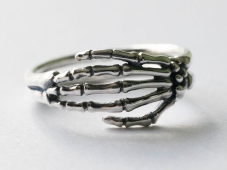 925 Sterling Silver Skeleton Hand Ring