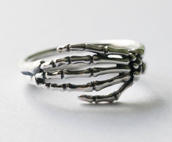 925 Sterling Silver Skeleton Hand Ring