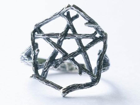 925 Sterling Silver Pentagram Branch Ring