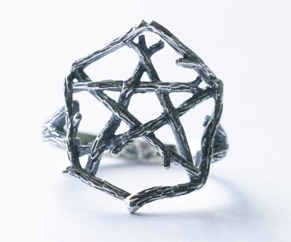 925 Sterling Silver Pentagram Branch Ring