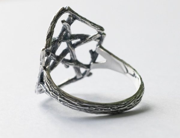 925 Sterling Silver Pentagram Branch Ring - Image 4