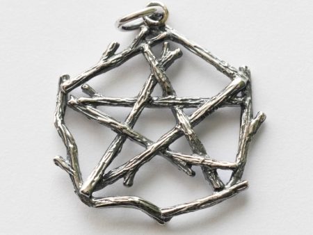 925 Sterling Silver Pentagram Branch Charm