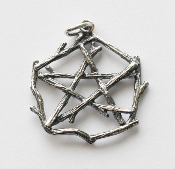 925 Sterling Silver Pentagram Branch Charm