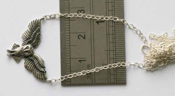 925 Sterling Silver Flying Owl Festoon Necklace - Image 2