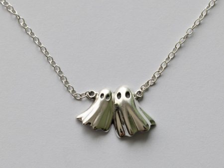 925 Sterling Silver Two Ghosts Festoon Necklace