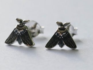 925 Sterling Silver Moth Post Earrings ( 1 pair)