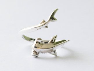 925 Sterling Silver Hammerhead Shark Adjustable Ring