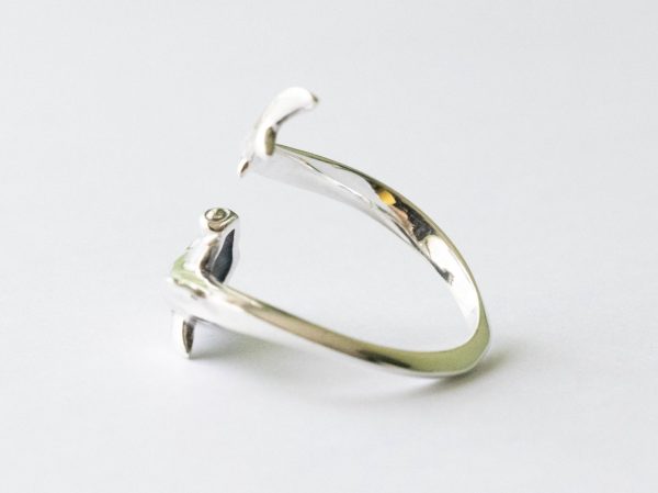 925 Sterling Silver Hammerhead Shark Adjustable Ring - Image 4