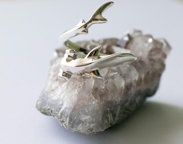925 Sterling Silver Hammerhead Shark Adjustable Ring - Image 5
