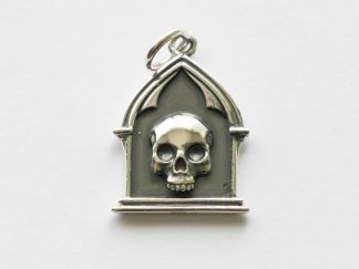 925 Sterling Silver Reliquary Skull Charm