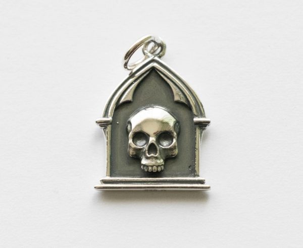 925 Sterling Silver Reliquary Skull Charm