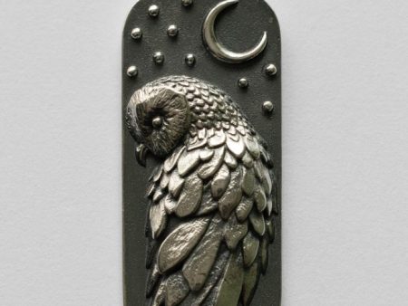 925 Sterling Silver Barn Owl and Moon Charm