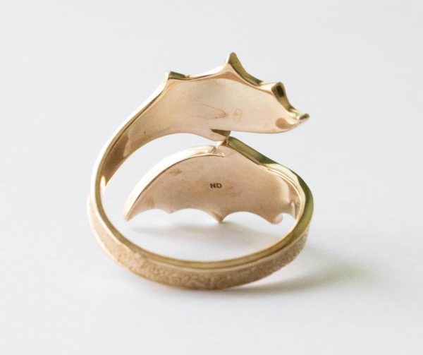 Bronze Bypass Dragon Wing Adjustable Ring - Image 3