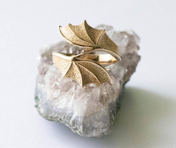 Bronze Bypass Dragon Wing Adjustable Ring - Image 4