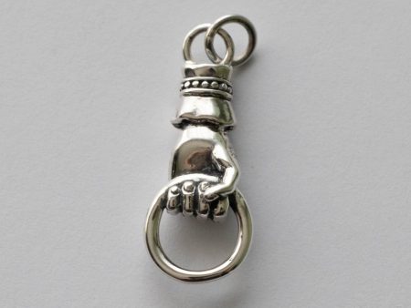 925 Sterling Silver Left Hand Link Holding a Ring Charm