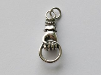 925 Sterling Silver Right Hand Link Holding a Ring Charm