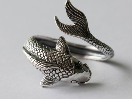 925 Sterling Silver Lucky Koi Adjustable Ring