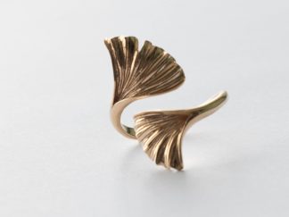 Bronze Ginkgo Leaf Adjustable Ring