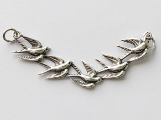 925 Sterling Silver Flock of Birds Pendant Festoon