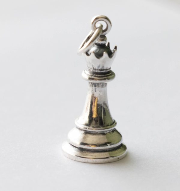 925 Sterling Silver Queen Chess Piece Charm