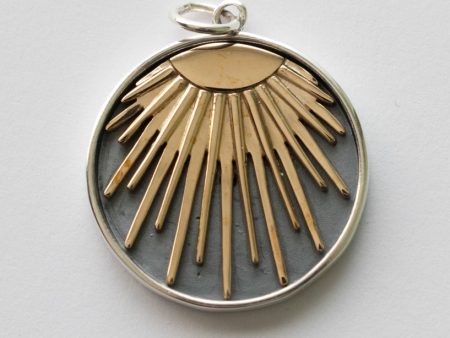 925 Sterling Silver and Bronze Sunray Pendant