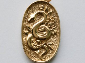 Bronze Flower and Snake Pendant