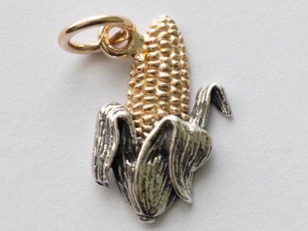 925 Sterling Silver and Bronze Corn Cob Charm