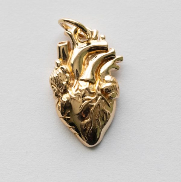 Bronze Anatomical Heart Charm