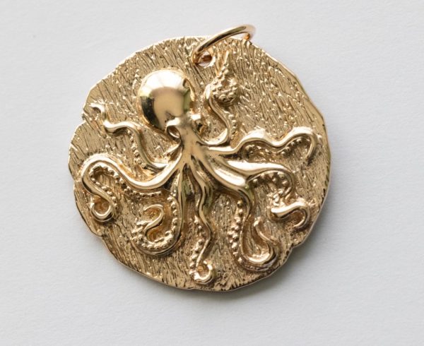 Bronze Octopus Coin Pendant