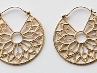 Bronze Cathedral Rose Window Hoop Earrings ( 1 pair)