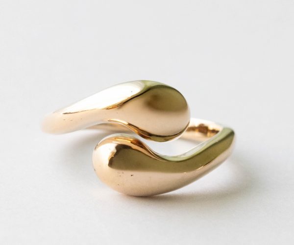 Bronze Adjustable Teardrop Swirl Ring