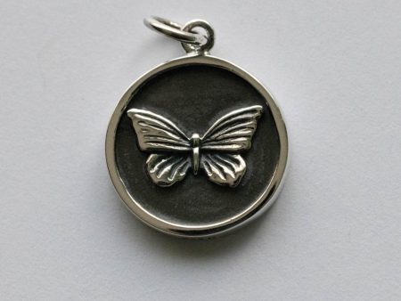 925 Sterling Silver Butterfly in a Frame Charm