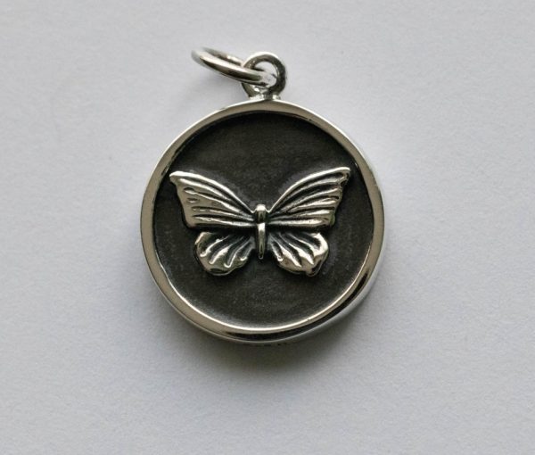 925 Sterling Silver Butterfly in a Frame Charm