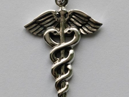 925 Sterling Silver Medical Staff Charm