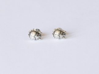 925 Sterling Silver Scarab Post Earrings ( 1 pair)
