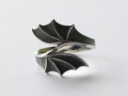 925 Sterling Silver Bypass Dragon Wing Adjustable Ring