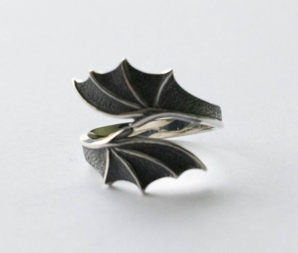 925 Sterling Silver Bypass Dragon Wing Adjustable Ring