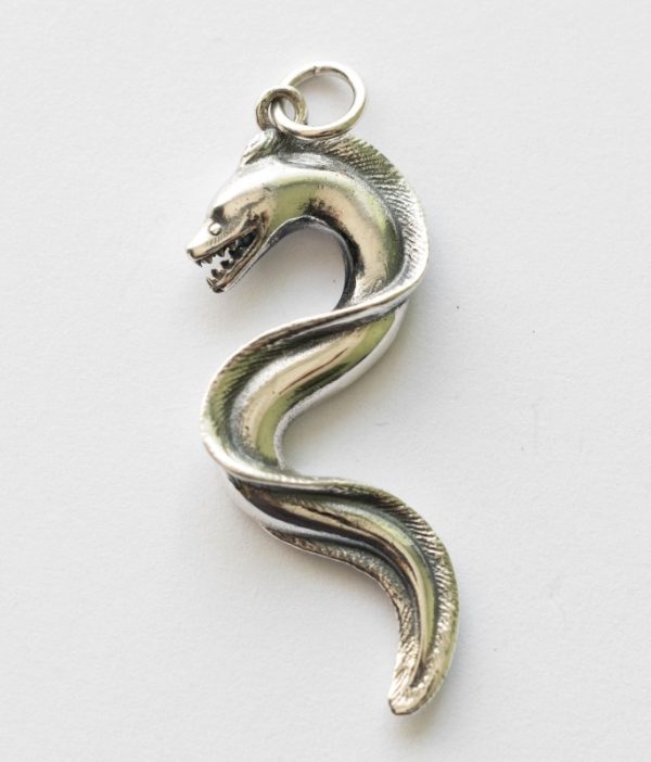 925 Sterling Silver Moray Eel Pendant