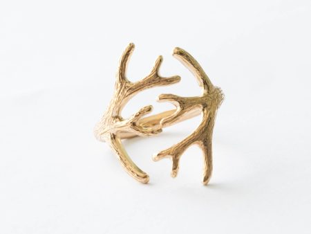 Bronze Antler Adjustable Ring