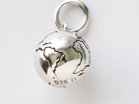 925 Sterling Silver 3D World Charm