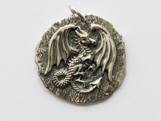 925 Sterling Silver Dragon Coin Charm
