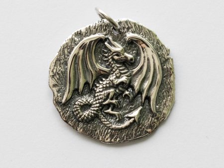 925 Sterling Silver Dragon Coin Charm