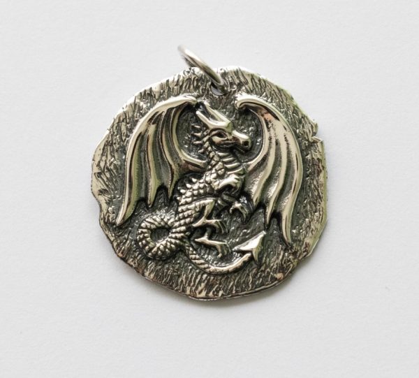 925 Sterling Silver Dragon Coin Charm