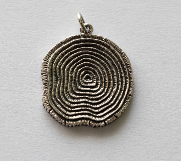 925 Sterling Silver Tree Growth Ring Pendant