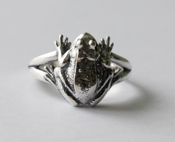 925 Sterling Silver Frog Ring